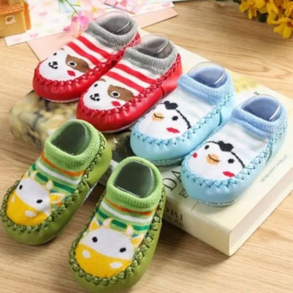 Baby Shoes Socks Animal Infant Sock Shoe Black New - Picture 15 of 16